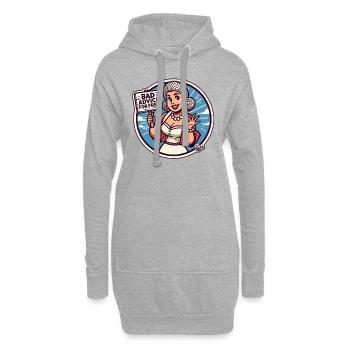 Hausfrauen-Klatsch: Schlechte Ratschläge Gratis - Hoodie-Kleid - Grau meliert - Vorne