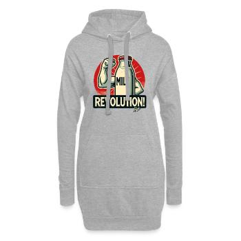 Une révolution du lait en bouteille - Sweat-shirt à capuche long Femme - gris chiné - Devant