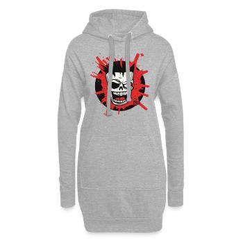 Chaos Totenkopf-Maske Freak - Hoodie-Kleid - Grau meliert - Vorne