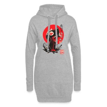 Japanischer kleiner Hund des Horror - Hoodie-Kleid - Grau meliert - Vorne