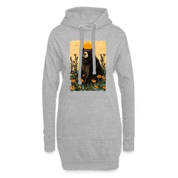 Ours sur prairie ensoleillée pleine de fleurs - Sweat-shirt à capuche long Femme - gris chiné - Devant