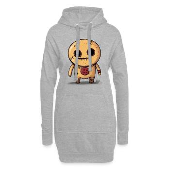 Voodoo-Lebkuchen-Puppe - Hoodie-Kleid - Grau meliert - Vorne