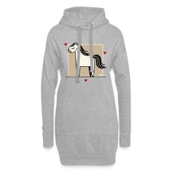 Ich liebe mein Pferd - Hoodie-Kleid - Grau meliert - Vorne
