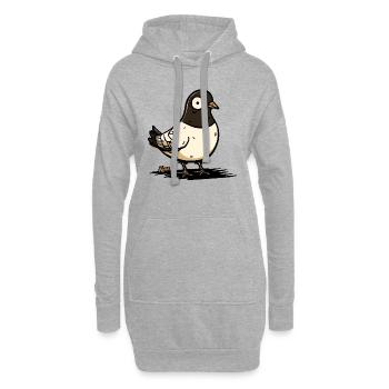 lustige Taube - Hoodie-Kleid - Grau meliert - Vorne