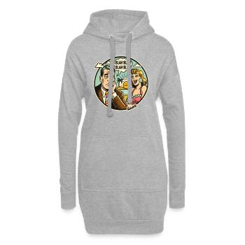 Homme avec femme sur la plage ennuyeux bla bla bla - Sweat-shirt à capuche long Femme - gris chiné - Devant