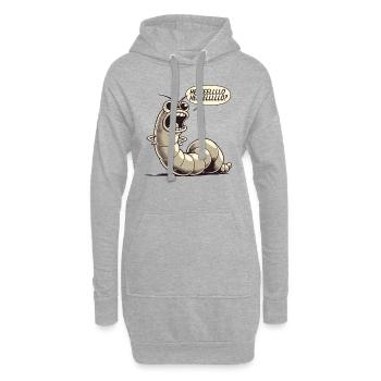 Un ver exigeant se plaint - Sweat-shirt à capuche long Femme - gris chiné - Devant