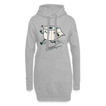 Schnelles Notfall-Toilettenpapier - Hoodie-Kleid - Grau meliert - Vorne