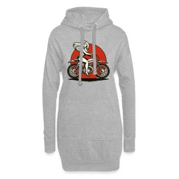 Cool Girl Rides Moto Motocross Rétro - Sweat-shirt à capuche long Femme - gris chiné - Devant