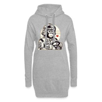 Tuner de course de voiture à plein régime JDM Racer Gorilla - Sweat-shirt à capuche long Femme - gris chiné - Devant