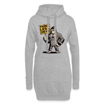 Weniger denken, mehr dümmer Gorillaim Anzug - Hoodie-Kleid - Grau meliert - Vorne