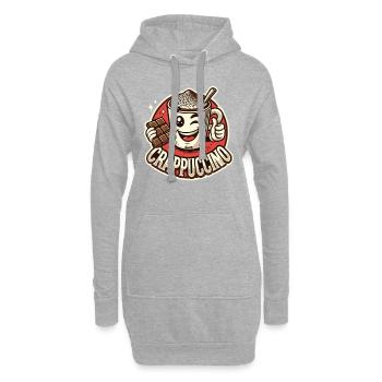Crappuccino : Tasse à café amusante au chocolat - Sweat-shirt à capuche long Femme - gris chiné - Devant