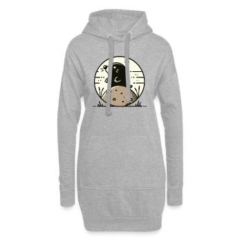 Taupe heureuse sur la colline - Sweat-shirt à capuche long Femme - gris chiné - Devant