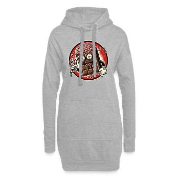 Süße aber irre Zombie-Schokolade - Hoodie-Kleid - Grau meliert - Vorne
