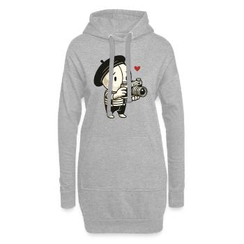 Le photographe timide de la pantomime - Sweat-shirt à capuche long Femme - gris chiné - Devant