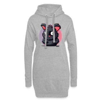 Lustiger Hase mit Skibrille - Hoodie-Kleid - Grau meliert - Vorne