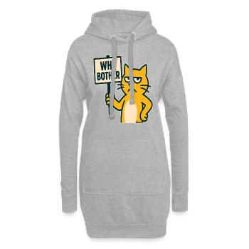 chat de dessin animé agacé : pourquoi s’embêter - Sweat-shirt à capuche long Femme - gris chiné - Devant