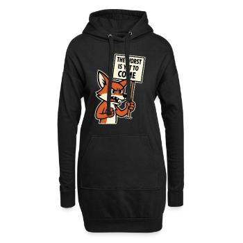 Wütender Fuchs protestiert und warnt - Hoodie-Kleid - Schwarz - Vorne