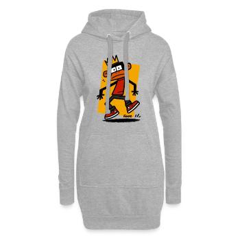 Singe avec une couronne – Le prince confus - Sweat-shirt à capuche long Femme - gris chiné - Devant