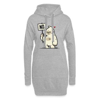 Singe gorille drôle sans signe de style bande dessinée - Sweat-shirt à capuche long Femme - gris chiné - Devant