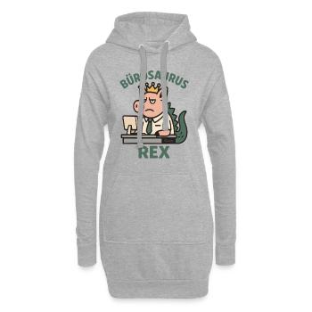 Bürosaurus Rex lustige Büro Arbeit mit Schwein - Hoodie-Kleid - Grau meliert - Vorne