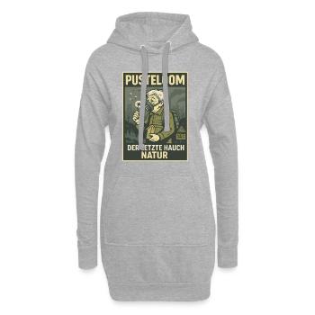 Forscher mit Maske und Pusteblume in grauer Welt - Hoodie-Kleid - Grau meliert - Vorne