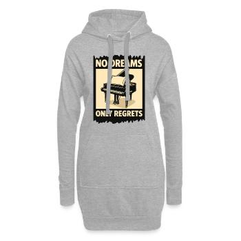Klavier Flügel mit Kissen - Hoodie-Kleid - Grau meliert - Vorne