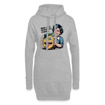 10080 femme pressant un citron mâle - Sweat-shirt à capuche long Femme - gris chiné - Devant