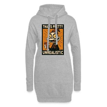 Seltsames Skelett: Das ist ziemlich unrealistisch - Hoodie-Kleid - Grau meliert - Vorne