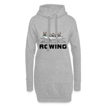 Rudern Rowing 4er Riemenboot mit Steuermann - Hoodie-Kleid - Grau meliert - Vorne