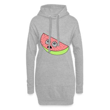 melon - Sweat-shirt à capuche long Femme - gris chiné - Devant