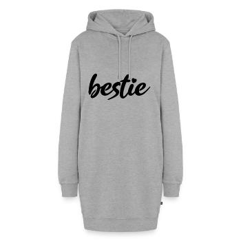 bestie Beste Bester Best Herzchen - Hoodie-Kleid - Grau meliert - Vorne
