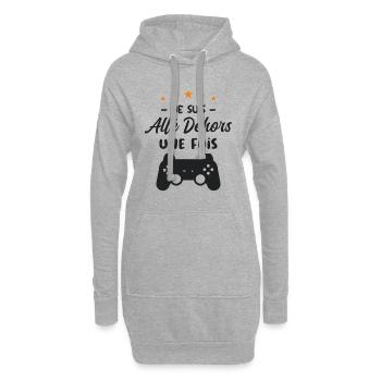 Je Suis Allé Dehors Une Fois Graphismes Pas Au Top - Sweat-shirt à capuche long Femme - gris chiné - Devant