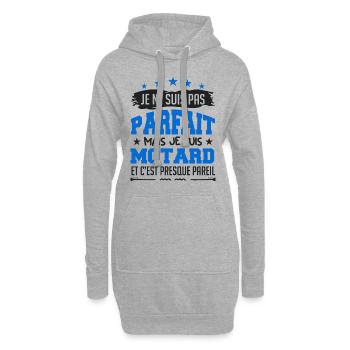 Je Ne Suis Parfait Mais Je Suis Motard - Sweat-shirt à capuche long Femme - gris chiné - Devant