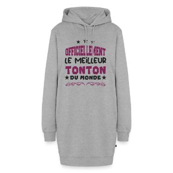 Officiellement Le Meilleur Tonton Du Monde - Sweat-shirt à capuche long Femme - gris chiné - Devant