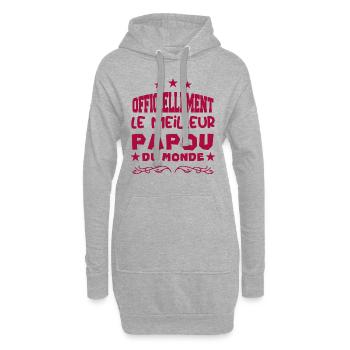 Officiellement Le Meilleur Papou Du Monde - Sweat-shirt à capuche long Femme - gris chiné - Devant