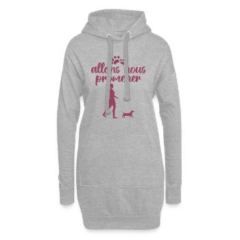 Allons Nous Promener | amoureux des chiens - Sweat-shirt à capuche long Femme - gris chiné - Devant