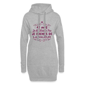 42 ans Je Ne Vieillis Pas Je Prends De La Valeur - Sweat-shirt à capuche long Femme - gris chiné - Devant