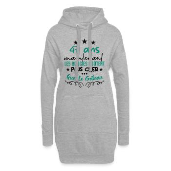 humour anniversaire 47 ans - Sweat-shirt à capuche long Femme - gris chiné - Devant