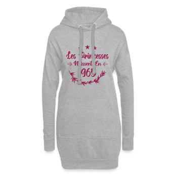 Les princesses naissent en 1965 - Sweat-shirt à capuche long Femme - gris chiné - Devant