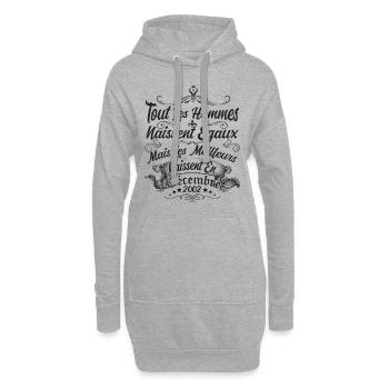 les meilleurs naissent en décembre / Décembre 2002 - Sweat-shirt à capuche long Femme - gris chiné - Devant