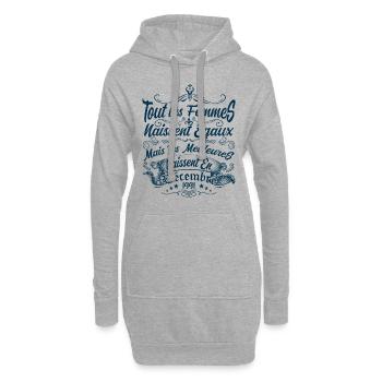 les meilleures naissent en décembre, Décembre 1991 - Sweat-shirt à capuche long Femme - gris chiné - Devant