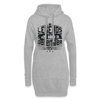 Legends Are Born In December 1951 - Sweat-shirt à capuche long Femme - gris chiné - Devant