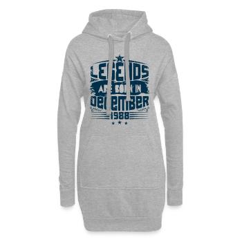 Legends Are Born In December 1988 - Sweat-shirt à capuche long Femme - gris chiné - Devant