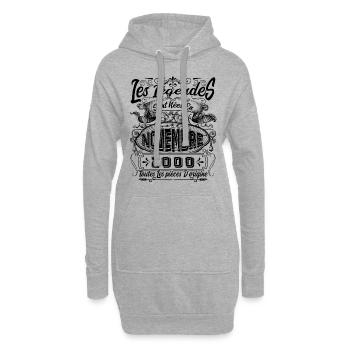 Les Légendes Sont Nées En Novembre 2000 Cadeau - Sweat-shirt à capuche long Femme - gris chiné - Devant