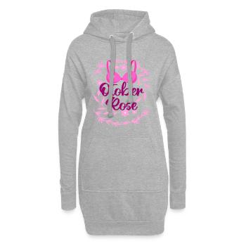 Octobre Rose | Lutte contre le cancer du sein - Sweat-shirt à capuche long Femme - gris chiné - Devant