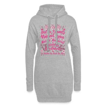 Octobre Rose:Meilleures femmes naissent en octobre - Sweat-shirt à capuche long Femme - gris chiné - Devant