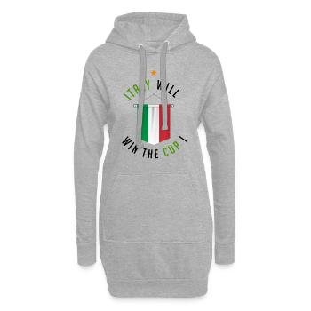 Italy Will Win The Cup ! - Sweat-shirt à capuche long Femme - gris chiné - Devant