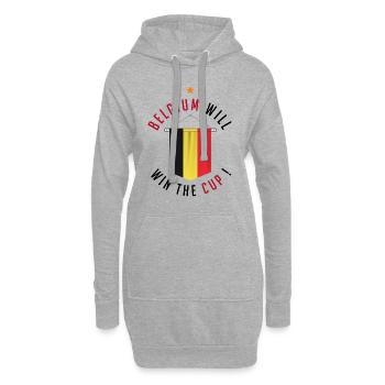 Belgium Will Win The Cup ! - Sweat-shirt à capuche long Femme - gris chiné - Devant