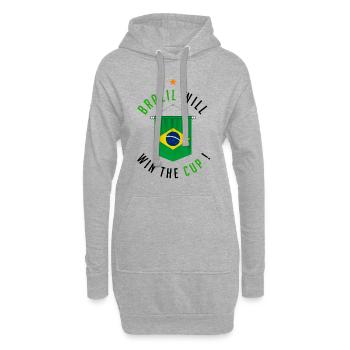 Brazil Will Win The Cup ! - Sweat-shirt à capuche long Femme - gris chiné - Devant