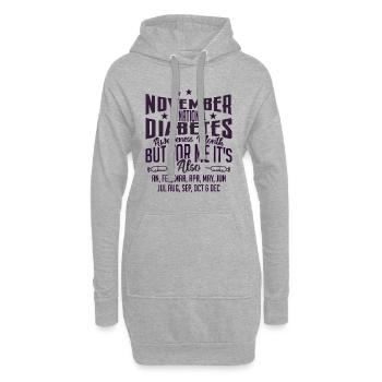 November is National Diabetes awareness month - Sweat-shirt à capuche long Femme - gris chiné - Devant